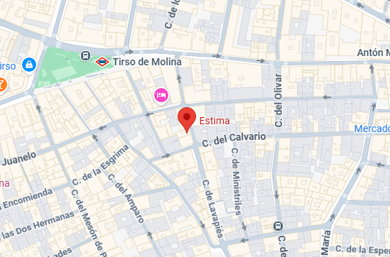 Mapa de la zona de Centro Estima, Lavapiés, Madrid